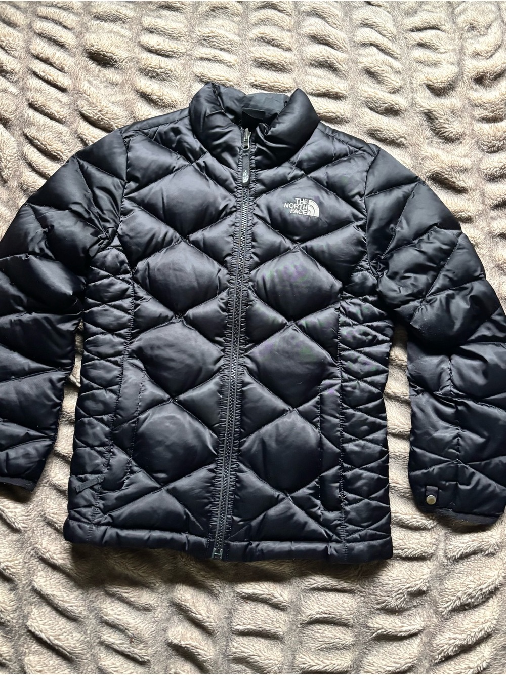 The North Face Girls 550 Down Puffer Jacket Black Size M 10/12